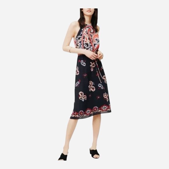 LOFT Dresses & Skirts - LOFT Sunset Paisley Halter Dress Size Medium Adjustable Waist Sleeveless